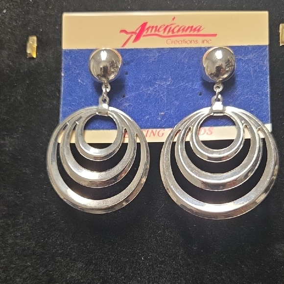 Silver Multi-Hoop Earrings - Picture 2 of 3